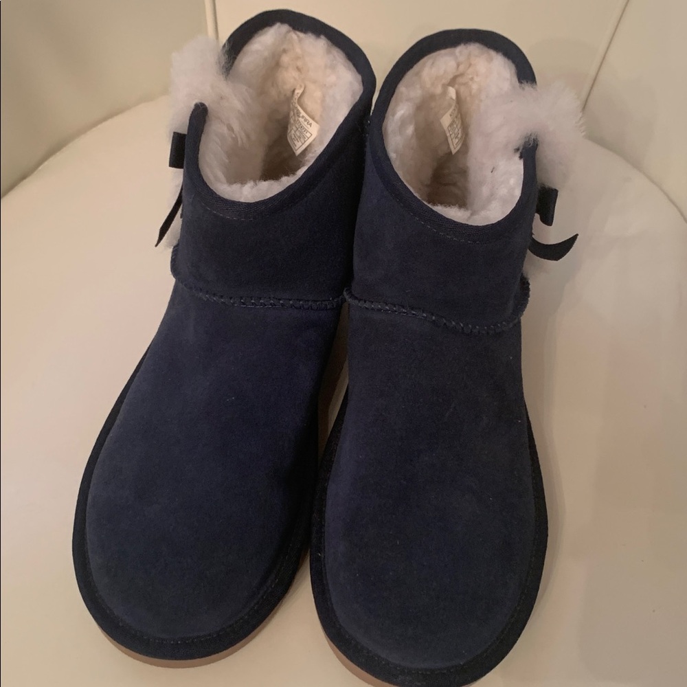 Koolaburra Navy Boots with White Fur